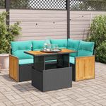 Casa si Gradina - Gradina si terasa - Mobilier exterior - Seturi mobila gradina - Set mobilier de gradina cu perne, 5 piese,poliratan/lemn acacia - Infinity.ro