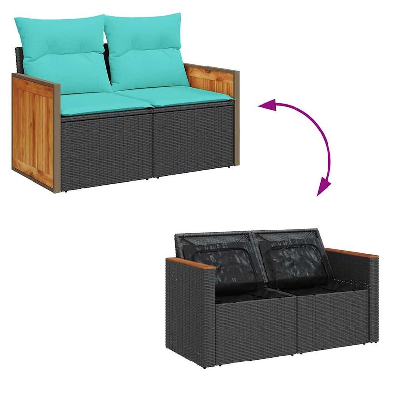 Casa si Gradina - Gradina si terasa - Mobilier exterior - Seturi mobila gradina - Set mobilier de gradina cu perne, 5 piese,poliratan/lemn acacia - Infinity.ro