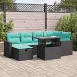 Casa si Gradina - Gradina si terasa - Mobilier exterior - Seturi mobila gradina - Set canapele gradina cu perne 7 piese gri poliratan/lemn acacia - Infinity.ro