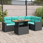 Casa si Gradina - Gradina si terasa - Mobilier exterior - Seturi mobila gradina - Set mobilier de gradina cu perne, 6 piese, negru, poliratan - Infinity.ro