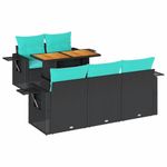 Casa si Gradina - Gradina si terasa - Mobilier exterior - Seturi mobila gradina - Set mobilier de gradina cu perne, 6 piese, negru, poliratan - Infinity.ro