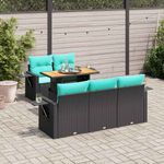 Casa si Gradina - Gradina si terasa - Mobilier exterior - Seturi mobila gradina - Set mobilier de gradina cu perne, 6 piese, negru, poliratan - Infinity.ro