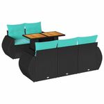 Casa si Gradina - Gradina si terasa - Mobilier exterior - Seturi mobila gradina - Set mobilier de gradina cu perne, 6 piese, negru, poliratan - Infinity.ro