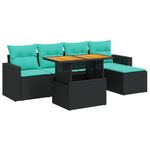Casa si Gradina - Gradina si terasa - Mobilier exterior - Seturi mobila gradina - Set mobilier de gradina cu perne, 6 piese, negru, poliratan - Infinity.ro