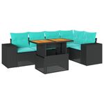 Casa si Gradina - Gradina si terasa - Mobilier exterior - Seturi mobila gradina - Set mobilier de gradina cu perne, 6 piese, negru, poliratan - Infinity.ro