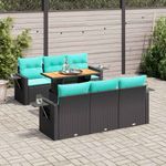 Casa si Gradina - Gradina si terasa - Mobilier exterior - Seturi mobila gradina - Set canapele de gradina cu perne, 7 piese, negru, poliratan - Infinity.ro