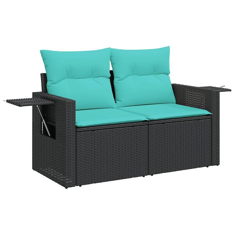 Casa si Gradina - Gradina si terasa - Mobilier exterior - Seturi mobila gradina - Set canapele de gradina cu perne, 7 piese, negru, poliratan - Infinity.ro