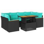Casa si Gradina - Gradina si terasa - Mobilier exterior - Seturi mobila gradina - Set canapele de gradina cu perne, 7 piese, negru, poliratan - Infinity.ro