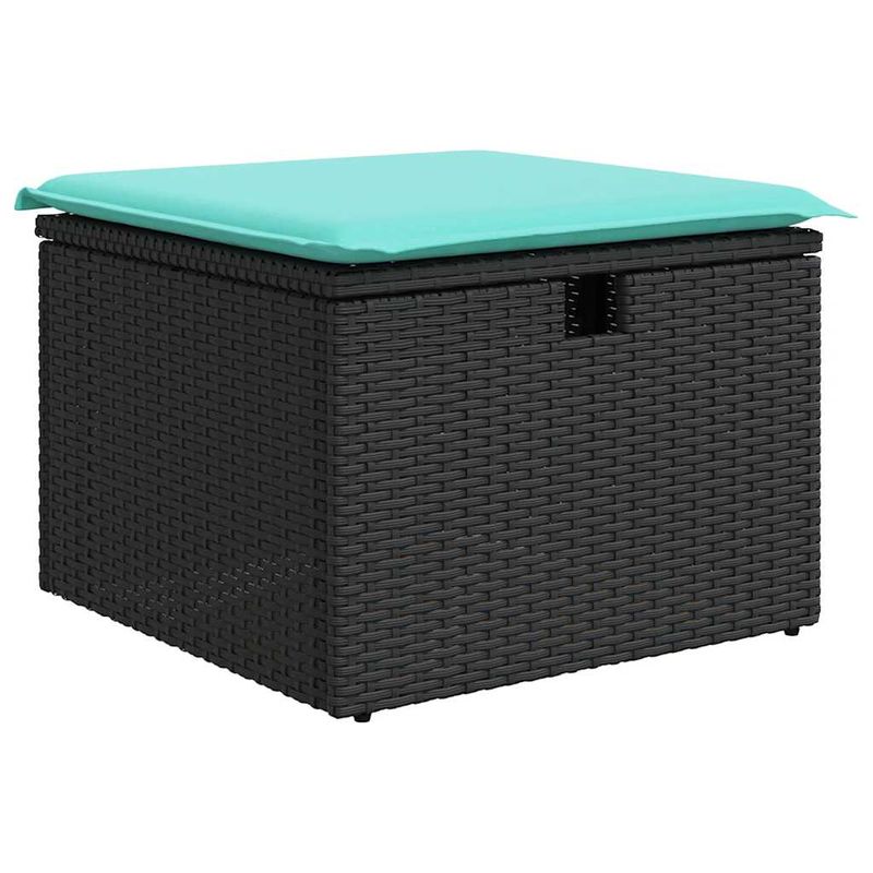 Casa si Gradina - Gradina si terasa - Mobilier exterior - Seturi mobila gradina - Set canapele gradina perne 7 piese negru, poliratan/lemn acacia - Infinity.ro