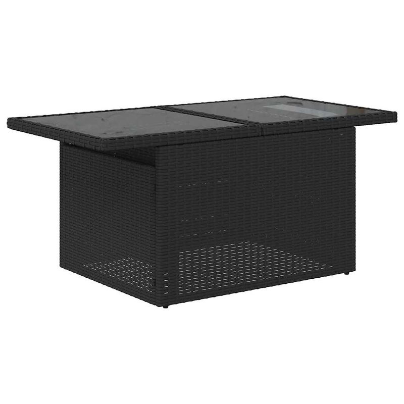 Casa si Gradina - Gradina si terasa - Mobilier exterior - Seturi mobila gradina - Set canapele gradina perne 7 piese negru, poliratan/lemn acacia - Infinity.ro