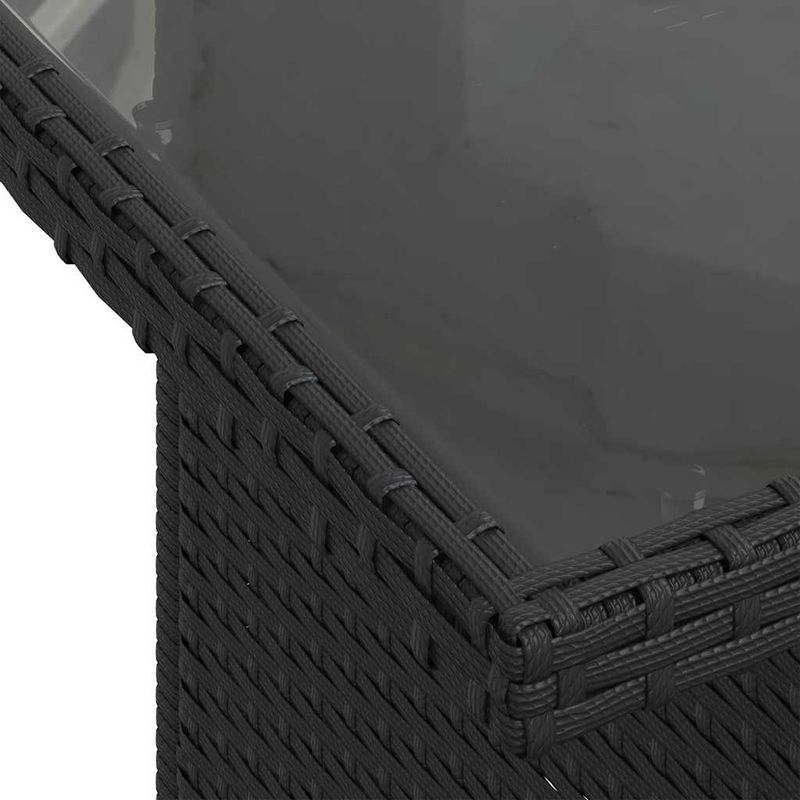 Casa si Gradina - Gradina si terasa - Mobilier exterior - Seturi mobila gradina - Set canapele gradina perne 7 piese negru, poliratan/lemn acacia - Infinity.ro