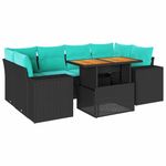 Casa si Gradina - Gradina si terasa - Mobilier exterior - Seturi mobila gradina - Set canapele de gradina cu perne, 7 piese, negru, poliratan - Infinity.ro
