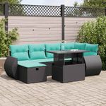 Casa si Gradina - Gradina si terasa - Mobilier exterior - Seturi mobila gradina - Set canapele gradina cu perne 7 piese gri poliratan/lemn acacia - Infinity.ro
