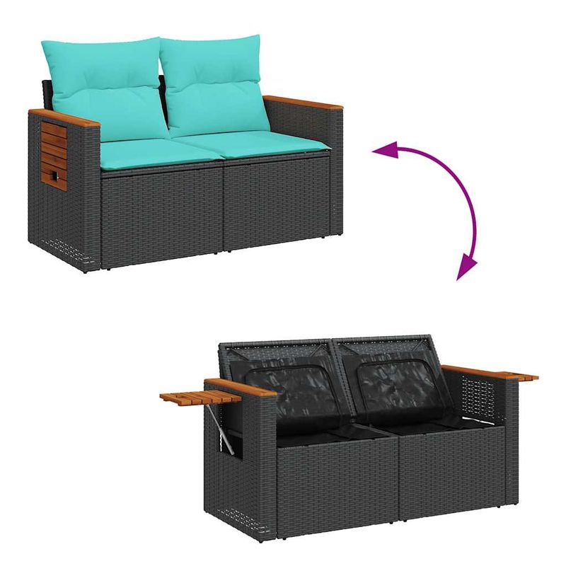 Casa si Gradina - Gradina si terasa - Mobilier exterior - Seturi mobila gradina - Set canapele de gradina cu perne, 7 piese, maro, poliratan - Infinity.ro