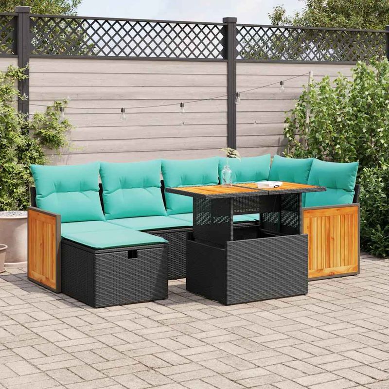 Casa si Gradina - Gradina si terasa - Mobilier exterior - Seturi mobila gradina - Set canapele de gradina cu perne, 7 piese, maro, poliratan - Infinity.ro