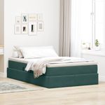 Casa si Gradina - Mobilier - Paturi si accesorii - Paturi - Pat cu saltea si spatiu de depozitare Verde inchis 120 x 200 cm - Infinity.ro