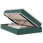 Casa si Gradina - Mobilier - Paturi si accesorii - Paturi - Pat cu saltea si spatiu de depozitare Verde inchis 120 x 200 cm - Infinity.ro