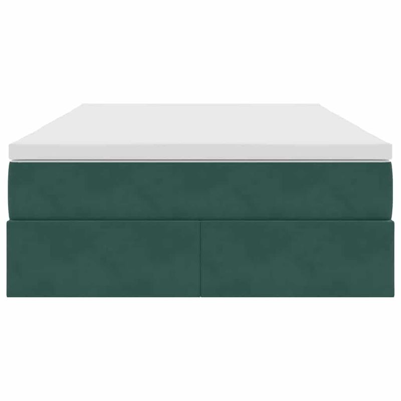 Casa si Gradina - Mobilier - Paturi si accesorii - Paturi - Pat cu saltea si spatiu de depozitare Verde inchis 120 x 200 cm - Infinity.ro