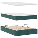 Casa si Gradina - Mobilier - Paturi si accesorii - Paturi - Pat cu saltea si spatiu de depozitare Verde inchis 120 x 200 cm - Infinity.ro