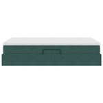 Casa si Gradina - Mobilier - Paturi si accesorii - Paturi - Pat cu saltea si spatiu de depozitare Verde inchis 120 x 200 cm - Infinity.ro