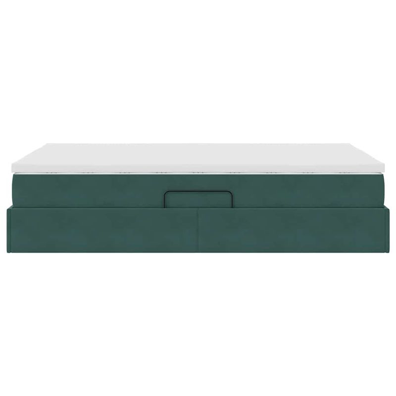 Casa si Gradina - Mobilier - Paturi si accesorii - Paturi - Pat cu saltea si spatiu de depozitare Verde inchis 120 x 200 cm - Infinity.ro