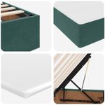 Casa si Gradina - Mobilier - Paturi si accesorii - Paturi - Pat cu saltea si spatiu de depozitare Verde inchis 120 x 200 cm - Infinity.ro