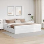 Casa si Gradina - Mobilier - Paturi si accesorii - Paturi - Pat cu saltea si spatiu de depozitare Alb 200 x 200 cm - Infinity.ro