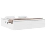 Casa si Gradina - Mobilier - Paturi si accesorii - Paturi - Pat cu saltea si spatiu de depozitare Alb 200 x 200 cm - Infinity.ro