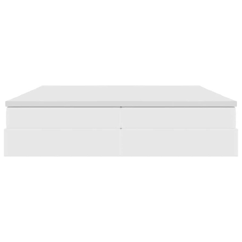 Casa si Gradina - Mobilier - Paturi si accesorii - Paturi - Pat cu saltea si spatiu de depozitare Alb 200 x 200 cm - Infinity.ro