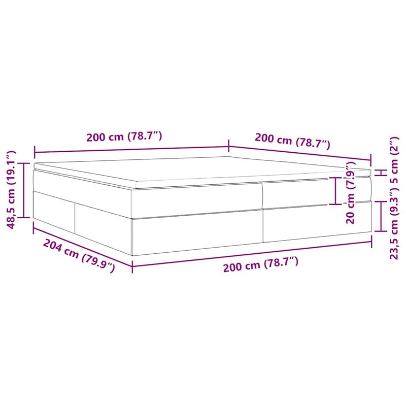 Casa si Gradina - Mobilier - Paturi si accesorii - Paturi - Pat cu saltea si spatiu de depozitare Alb 200 x 200 cm - Infinity.ro