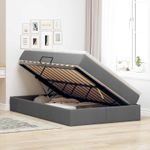 Casa si Gradina - Mobilier - Paturi si accesorii - Paturi - Pat cu saltea si spatiu de depozitare Gri inchis 120 x 190 cm - Infinity.ro
