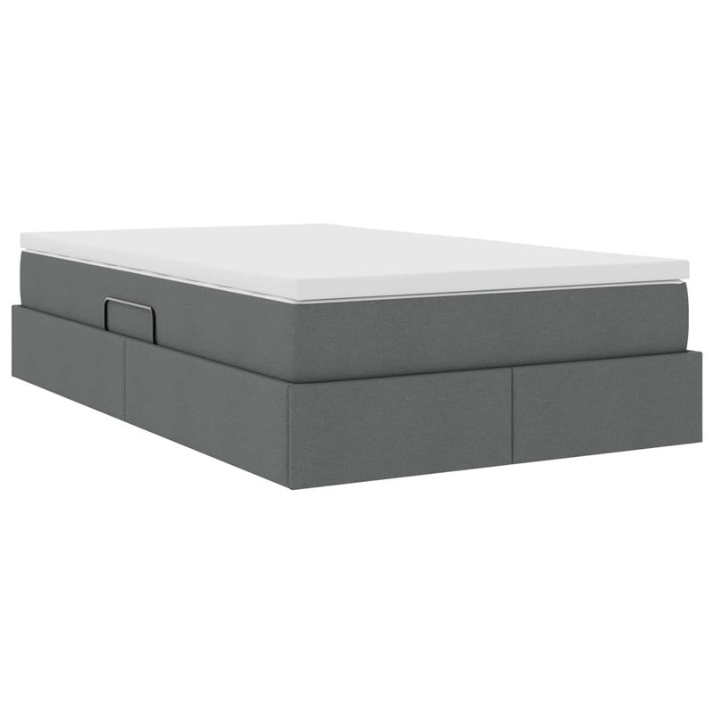 Casa si Gradina - Mobilier - Paturi si accesorii - Paturi - Pat cu saltea si spatiu de depozitare Gri inchis 120 x 190 cm - Infinity.ro