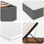 Casa si Gradina - Mobilier - Paturi si accesorii - Paturi - Pat cu saltea si spatiu de depozitare Gri inchis 120 x 190 cm - Infinity.ro