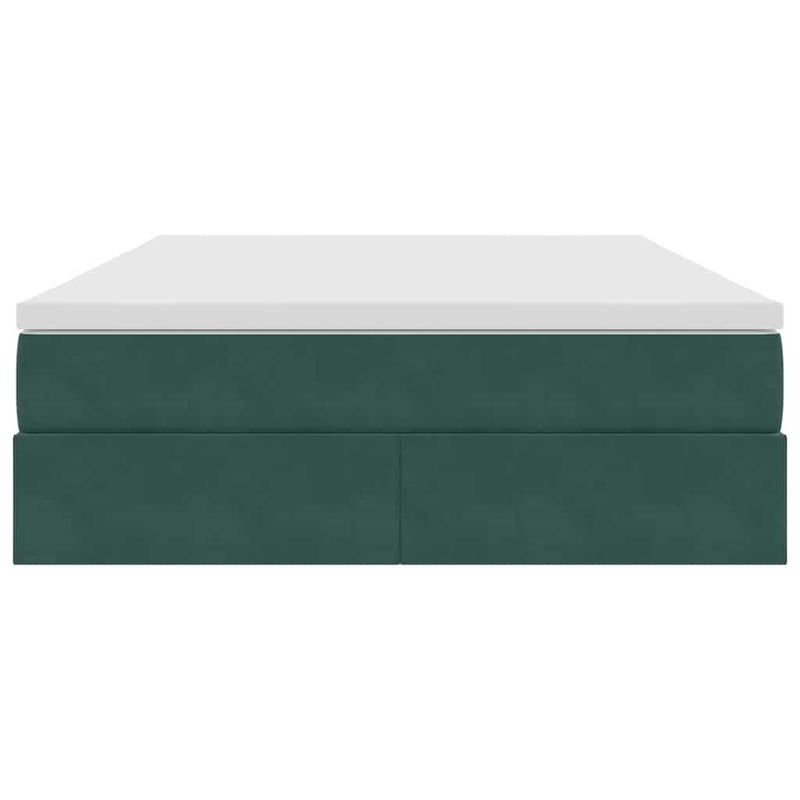 Casa si Gradina - Mobilier - Paturi si accesorii - Paturi - Pat cu saltea si spatiu de depozitare Verde inchis 140 x 200 cm - Infinity.ro
