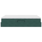 Casa si Gradina - Mobilier - Paturi si accesorii - Paturi - Pat cu saltea si spatiu de depozitare Verde inchis 140 x 200 cm - Infinity.ro
