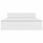 Casa si Gradina - Mobilier - Paturi si accesorii - Paturi - Pat cu storage cu saltea Alb pur 200 x 200 cm Piele artificiala - Infinity.ro