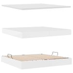 Casa si Gradina - Mobilier - Paturi si accesorii - Paturi - Pat cu storage cu saltea Alb pur 200 x 200 cm Piele artificiala - Infinity.ro