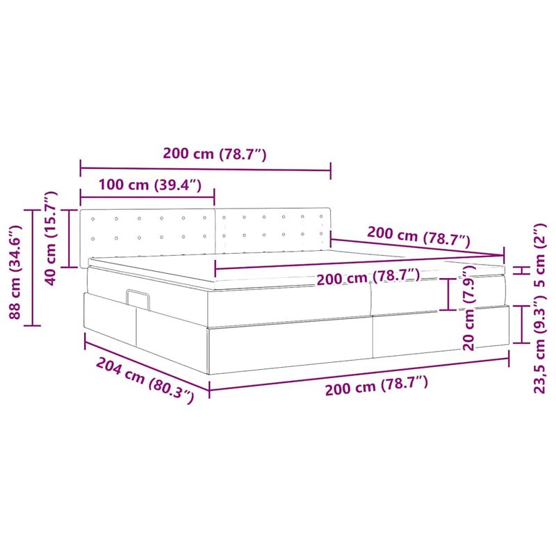 Casa si Gradina - Mobilier - Paturi si accesorii - Paturi - Pat cu storage cu saltea Alb pur 200 x 200 cm Piele artificiala - Infinity.ro