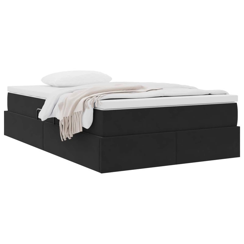 Casa si Gradina - Mobilier - Paturi si accesorii - Paturi - Pat cu saltea si spatiu de depozitare Negru 120 x 190 cm - Infinity.ro