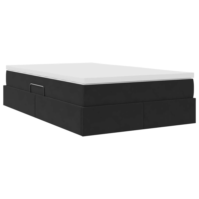 Casa si Gradina - Mobilier - Paturi si accesorii - Paturi - Pat cu saltea si spatiu de depozitare Negru 120 x 190 cm - Infinity.ro
