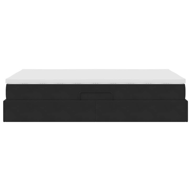 Casa si Gradina - Mobilier - Paturi si accesorii - Paturi - Pat cu saltea si spatiu de depozitare Negru 120 x 190 cm - Infinity.ro