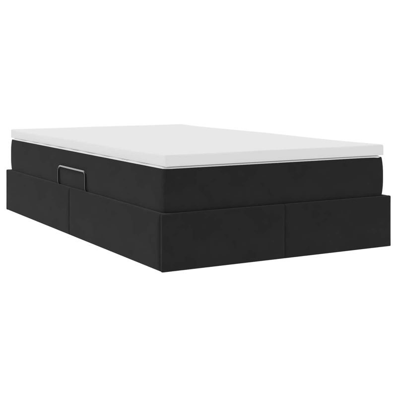 Casa si Gradina - Mobilier - Paturi si accesorii - Paturi - Pat cu saltea si spatiu de depozitare Negru 120 x 190 cm - Infinity.ro
