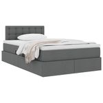 Casa si Gradina - Mobilier - Paturi si accesorii - Paturi - Pat cu saltea si spatiu de depozitare Gri inchis 120 x 190 cm - Infinity.ro