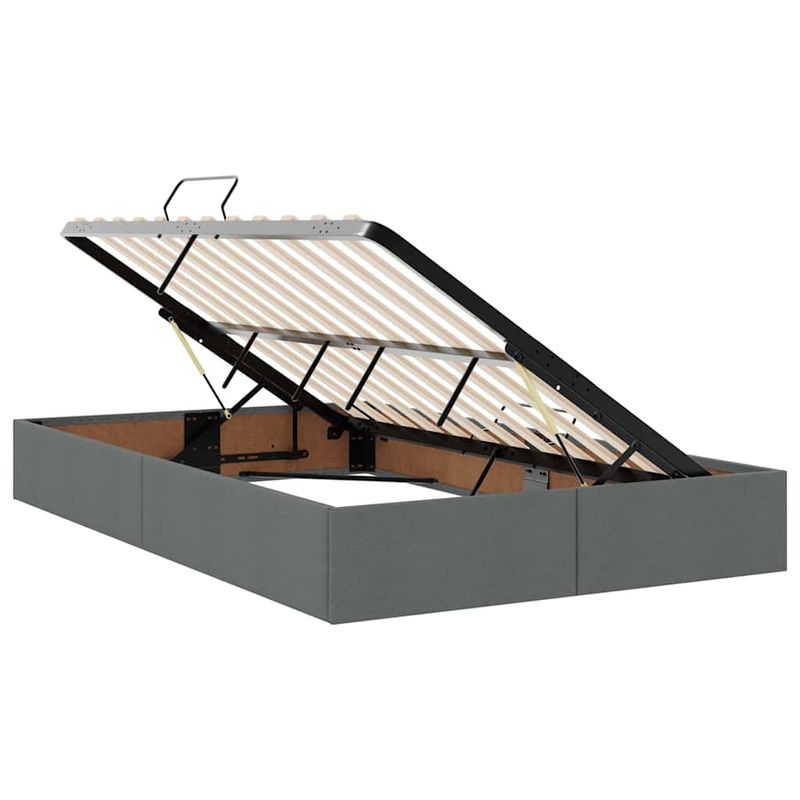 Casa si Gradina - Mobilier - Paturi si accesorii - Paturi - Pat cu saltea si spatiu de depozitare Gri inchis 120 x 190 cm - Infinity.ro