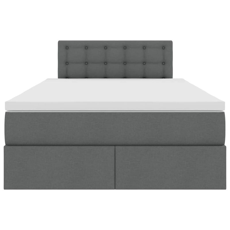 Casa si Gradina - Mobilier - Paturi si accesorii - Paturi - Pat cu saltea si spatiu de depozitare Gri inchis 120 x 190 cm - Infinity.ro
