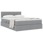 Casa si Gradina - Mobilier - Paturi si accesorii - Paturi - Pat cu saltea si spatiu de depozitare Gri deschis 140 x 190 cm - Infinity.ro