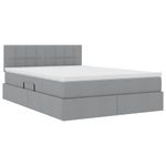 Casa si Gradina - Mobilier - Paturi si accesorii - Paturi - Pat cu saltea si spatiu de depozitare Gri deschis 140 x 190 cm - Infinity.ro