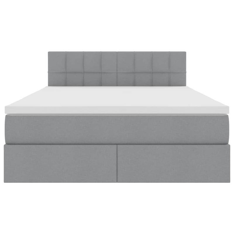 Casa si Gradina - Mobilier - Paturi si accesorii - Paturi - Pat cu saltea si spatiu de depozitare Gri deschis 140 x 190 cm - Infinity.ro