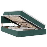 Casa si Gradina - Mobilier - Paturi si accesorii - Paturi - Pat cu storage cu saltea Verde inchis 140 x 190 cm Catifea - Infinity.ro