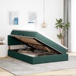 Casa si Gradina - Mobilier - Paturi si accesorii - Paturi - Pat cu storage cu saltea Verde inchis 140 x 190 cm Catifea - Infinity.ro